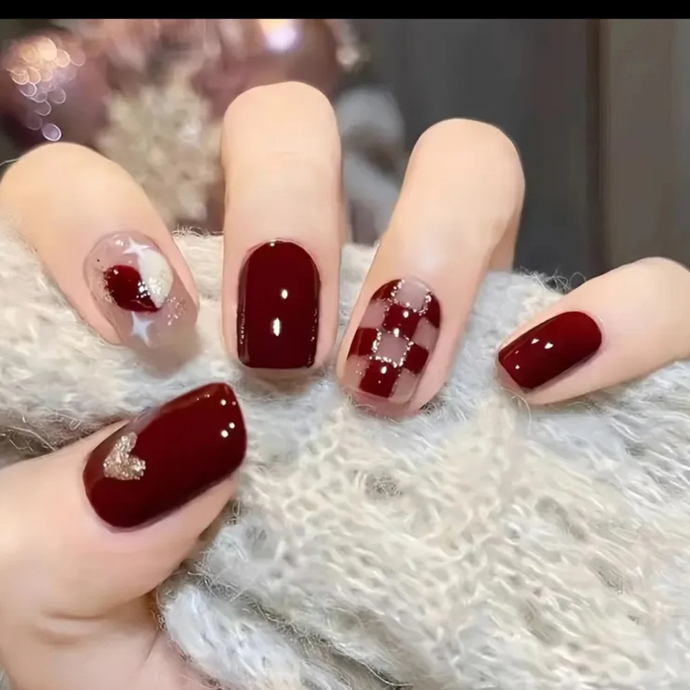 24Piece Short Oval Press On Nails - Picture 2 of 4
